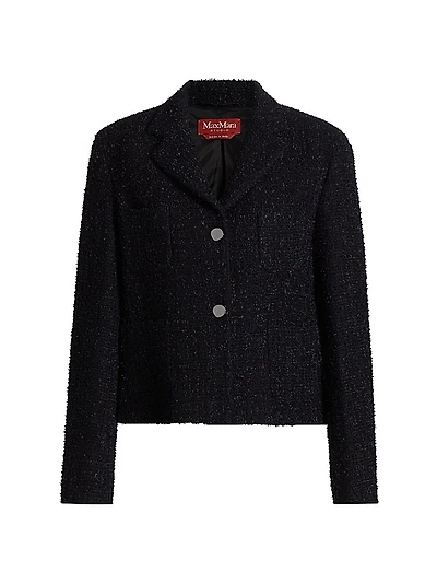 Aureo Boucle-Knit Cropped Single-Breasted Jacket