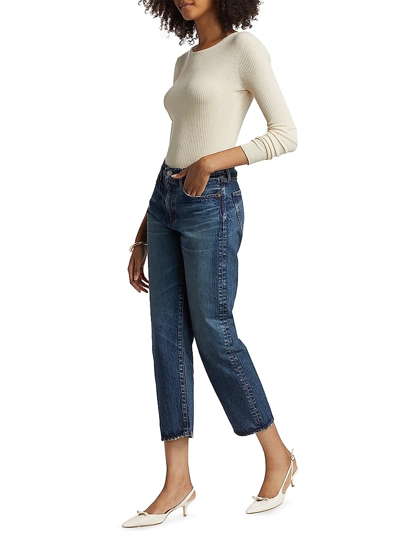 Jessamine Mid-Rise Straight-Leg Jeans