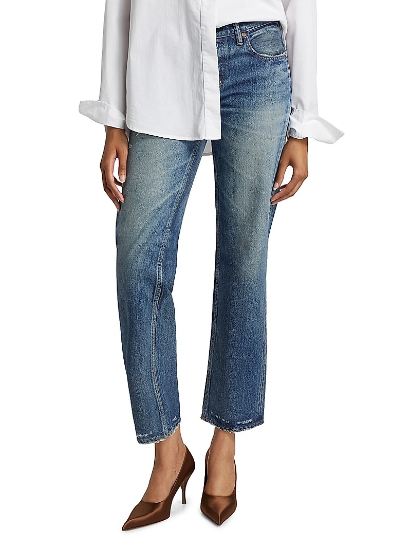 Flemington Low-Rise Cropped Flare Jeans