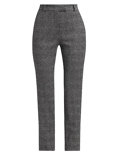 Gerico Plaid High-Rise Straight-Leg Pants