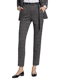 Gerico Plaid High-Rise Straight-Leg Pants