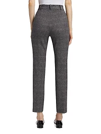 Gerico Plaid High-Rise Straight-Leg Pants