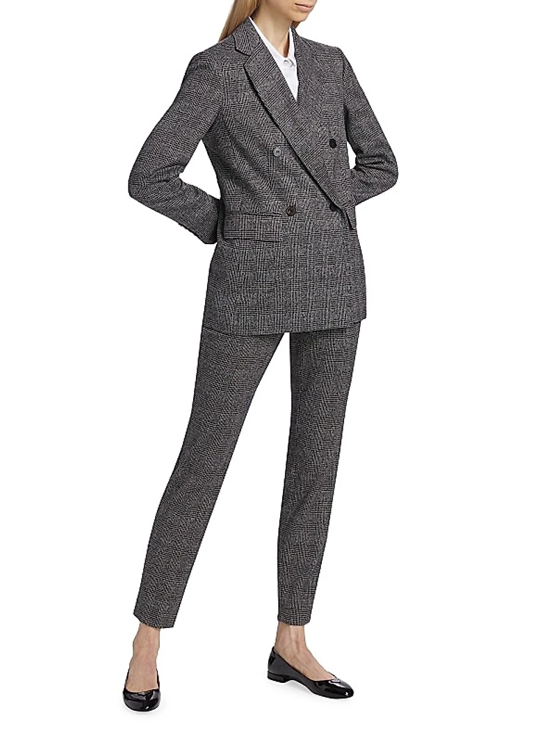 Gerico Plaid High-Rise Straight-Leg Pants
