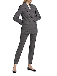 Gerico Plaid High-Rise Straight-Leg Pants
