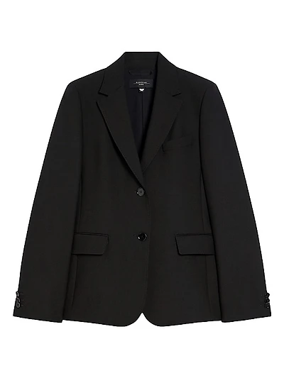 Notch Lapel Single-Breasted Blazer