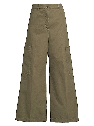Quiz Cotton Wide-Leg Trousers