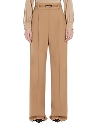 Marusca Belted Wool High-Rise Straight-Leg Pants