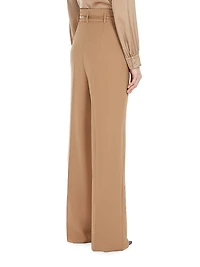 Marusca Belted Wool High-Rise Straight-Leg Pants