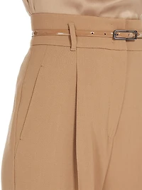 Marusca Belted Wool High-Rise Straight-Leg Pants