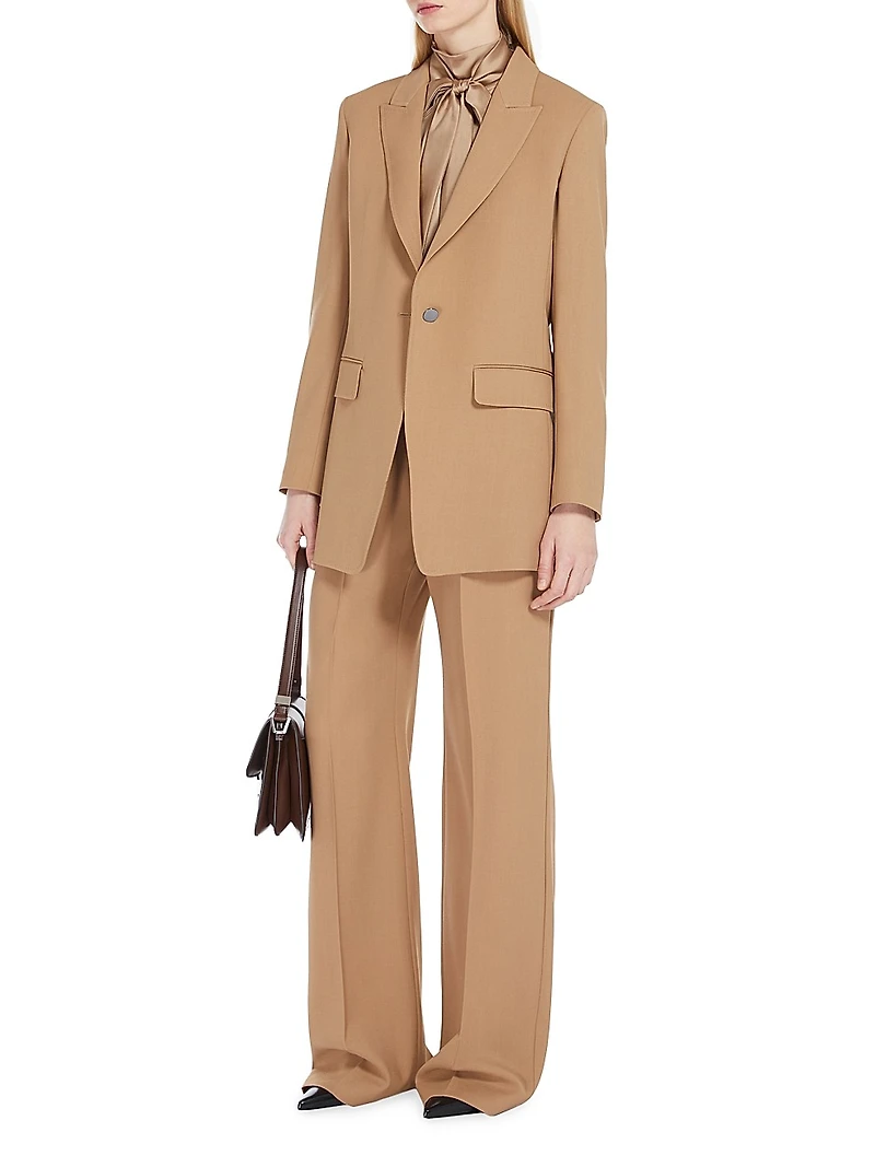 Marusca Belted Wool High-Rise Straight-Leg Pants