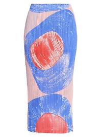 Backlight Plissé Midi-Skirt