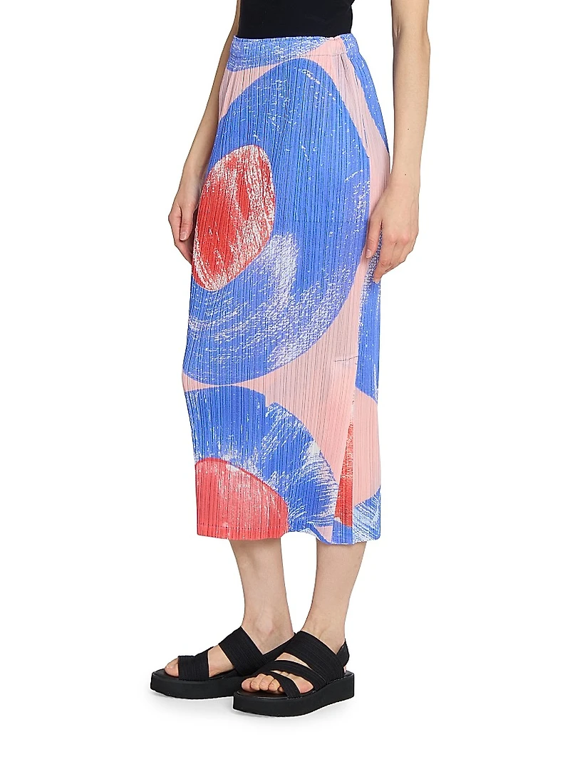 Backlight Plissé Midi-Skirt