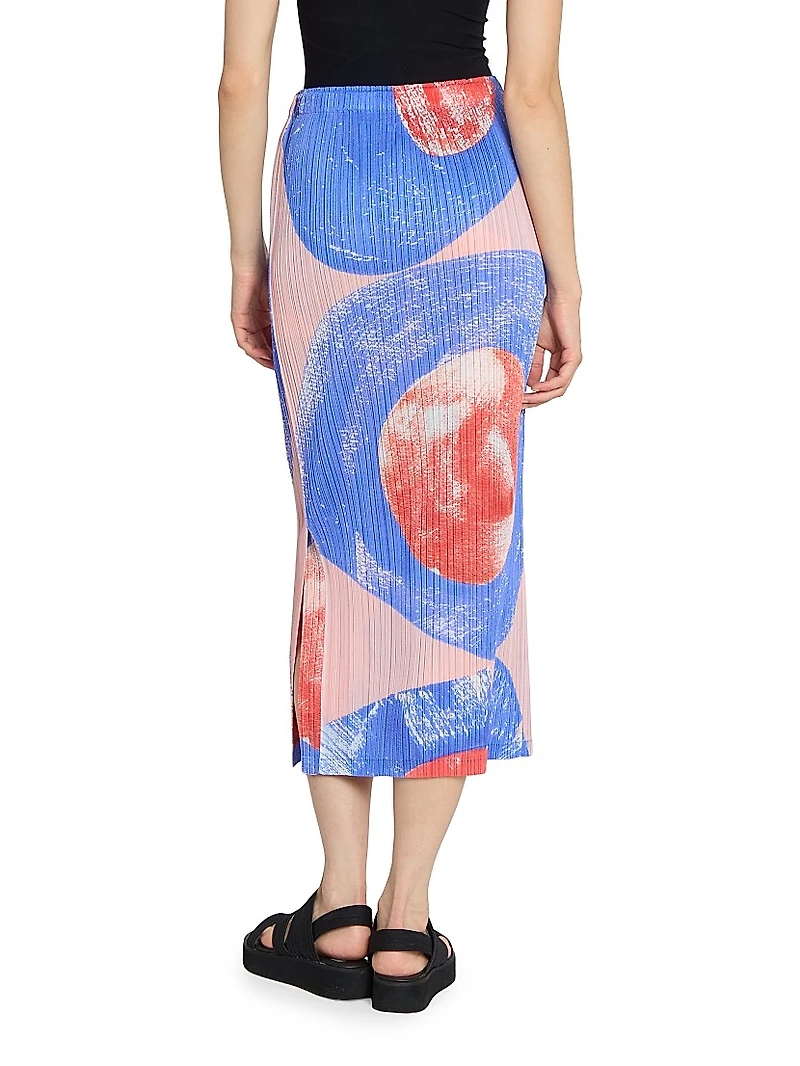 Backlight Plissé Midi-Skirt