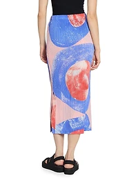 Backlight Plissé Midi-Skirt