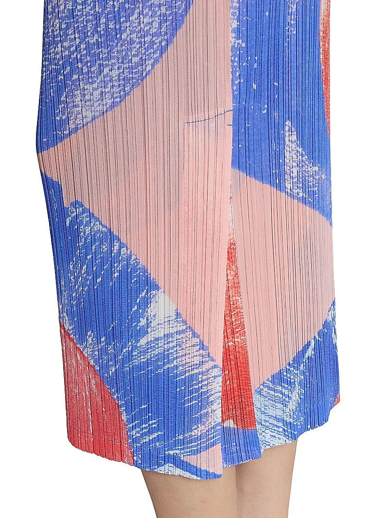 Backlight Plissé Midi-Skirt