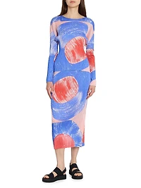 Backlight Plissé Midi-Skirt