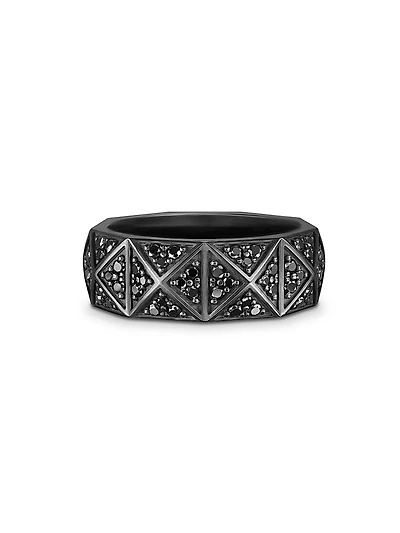 Pyramid Band Ring Black Titanium