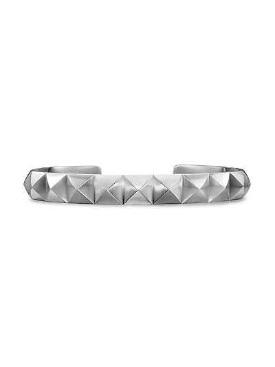 Pyramid Cuff Bracelet Sterling Silver, 9.3MM