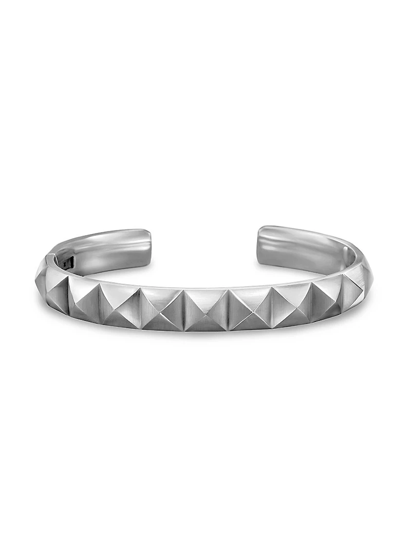 Pyramid Cuff Bracelet Sterling Silver, 9.3MM
