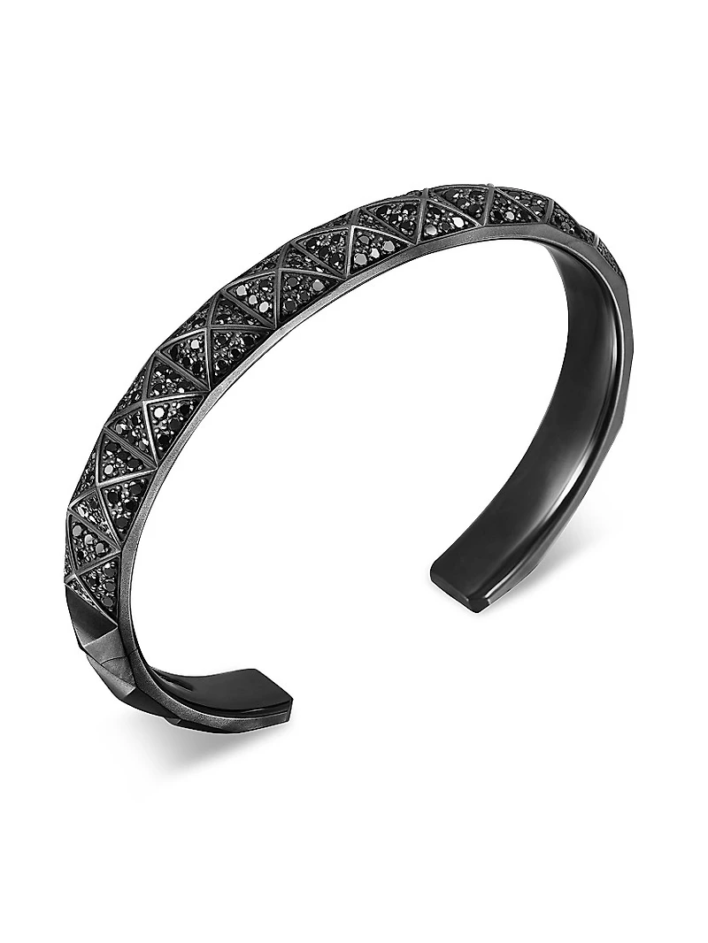 Pyramid Cuff Bracelet Black Titanium