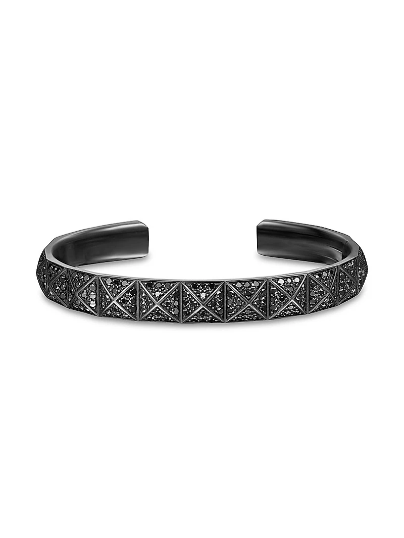 Pyramid Cuff Bracelet Black Titanium