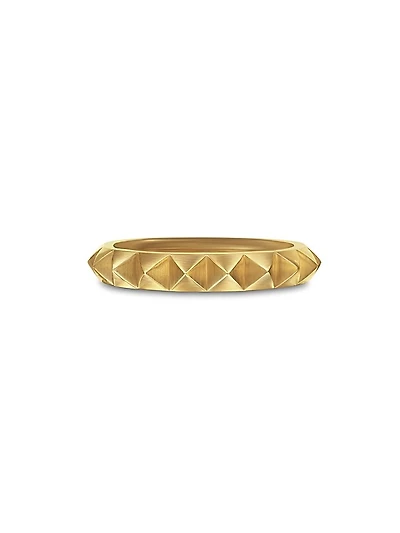 Pyramid Band Ring in 18K Yellow Gold, 4MM