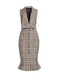 Vivi Plaid Sleeveless Midi-Dress
