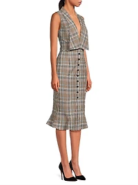 Vivi Plaid Sleeveless Midi-Dress