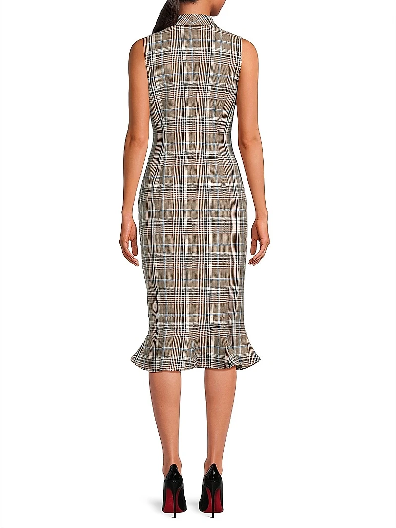 Vivi Plaid Sleeveless Midi-Dress
