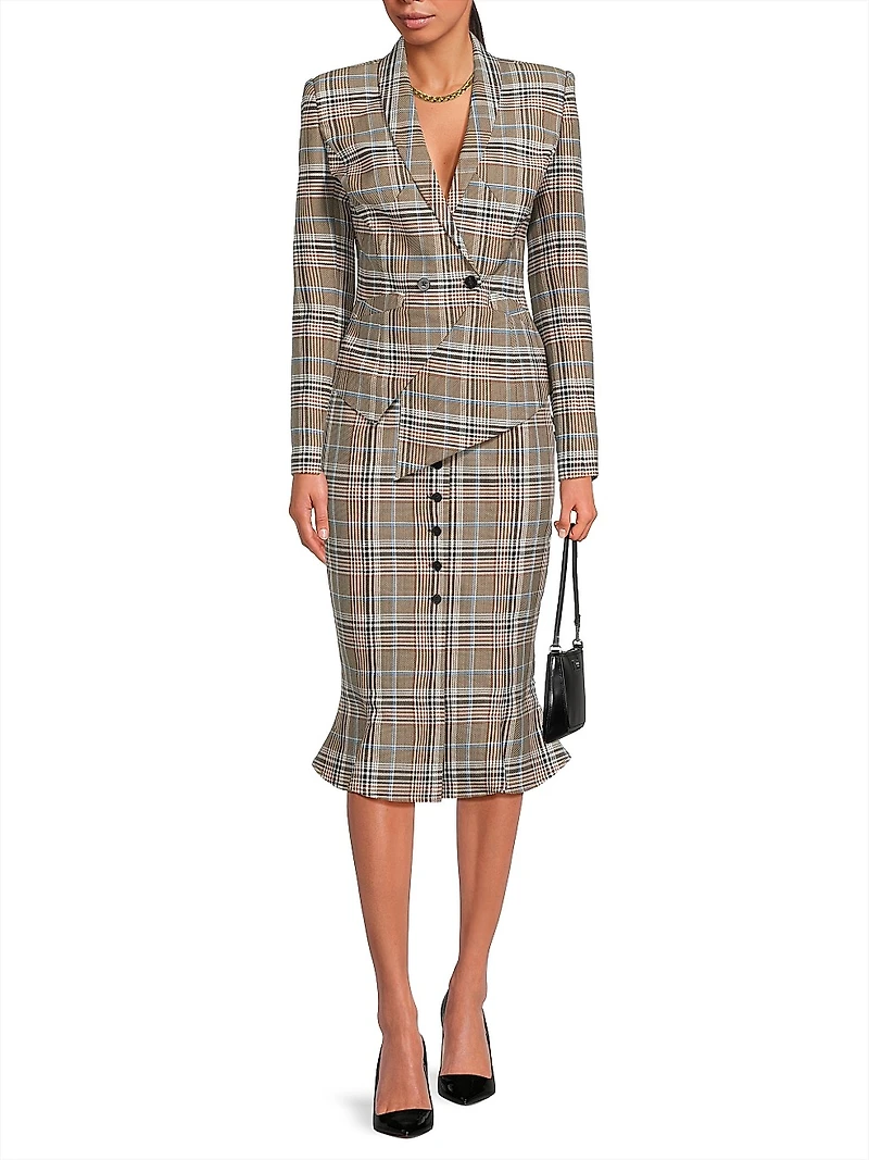 Vivi Plaid Sleeveless Midi-Dress