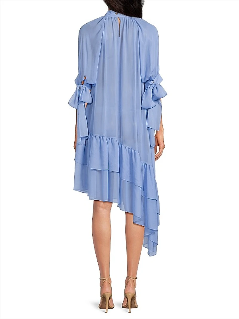 Karen Silk Asymmetric Midi-Dress