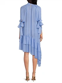 Karen Silk Asymmetric Midi-Dress