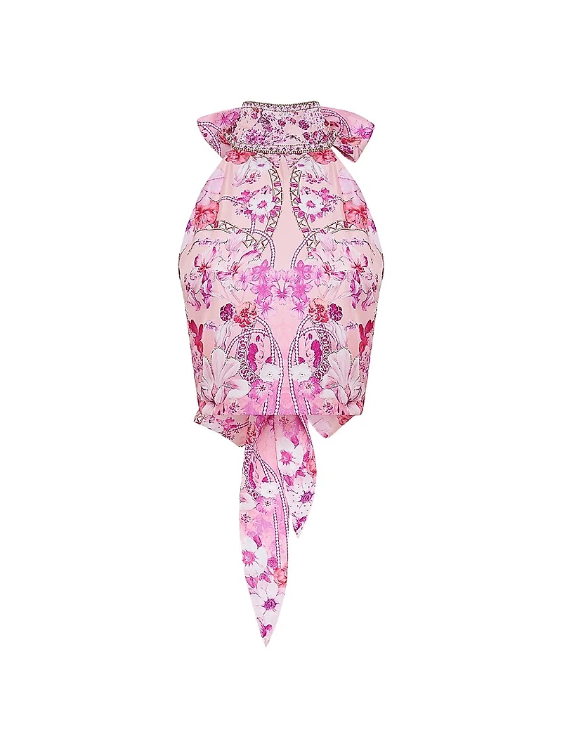Botanical Silk Halter Top