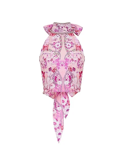 Botanical Silk Halter Top