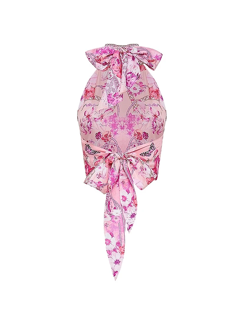 Botanical Silk Halter Top