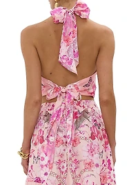 Botanical Silk Halter Top