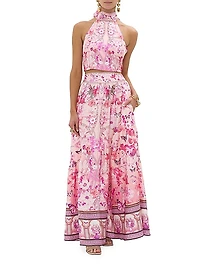 Botanical Silk Halter Top