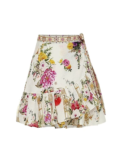 Egyptian Linen Wrap Miniskirt