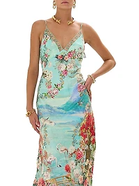 Floral Silk Maxi Slipdress
