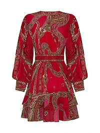 Printed V-Neck Minidress