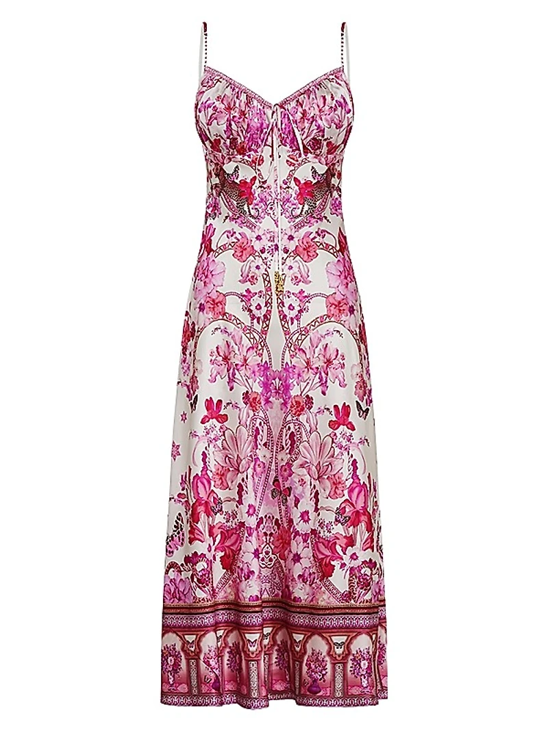 Botanical Silk Bias-Cut Slipdress