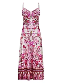 Botanical Silk Bias-Cut Slipdress