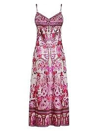 Botanical Silk Bias-Cut Slipdress