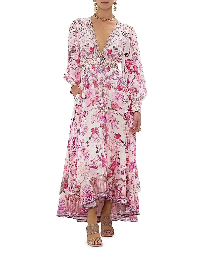 Floral Linen Maxi Dress