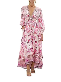 Floral Linen Maxi Dress