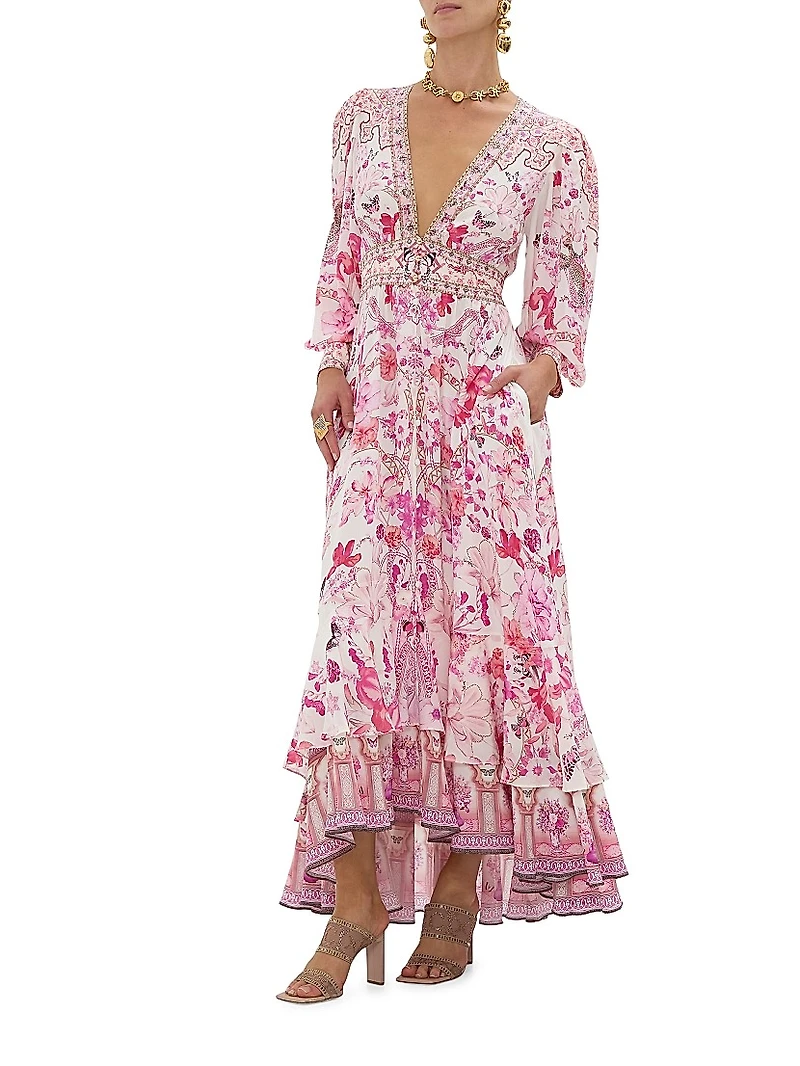 Floral Linen Maxi Dress