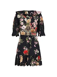 Floral Ruffle Cotton Minidress