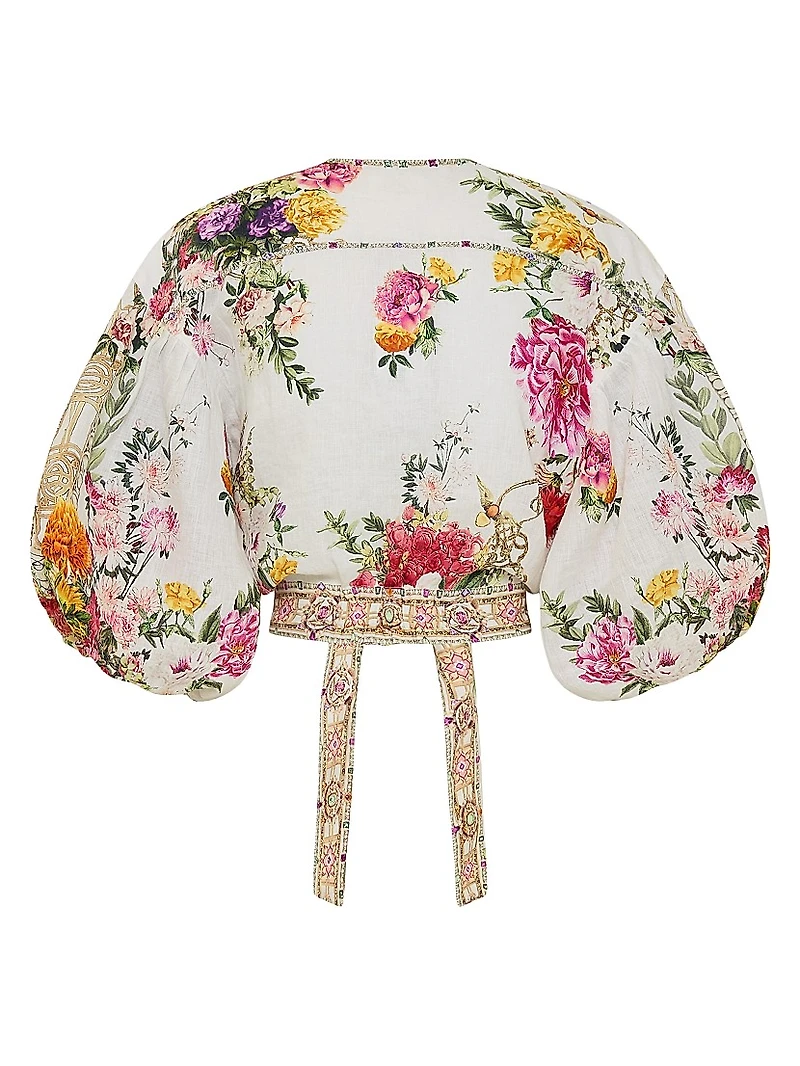 Floral Linen Crop Top