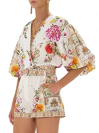 Floral Linen Crop Top