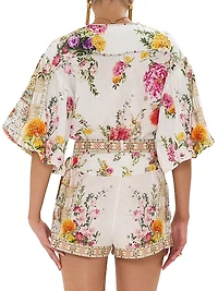 Floral Linen Crop Top